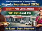 HP IPH Jal Shakti Vibhag Nagrota Recruitment 2026 for 10th Pass