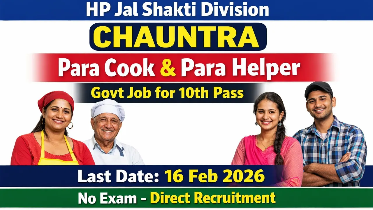 HP Jal Shakti Division Chauntra Para Cook & Para Helper Recruitment