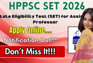HPPSC SET Recruitment 2026 Notification, Eligibility, Exam Date