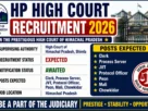 HP High Court Recruitment 2026 for Clerk, Process Server, Peon, Mali, Chowkidar