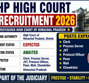 HP High Court Recruitment 2026 for Clerk, Process Server, Peon, Mali, Chowkidar