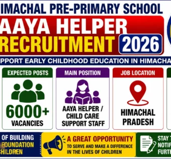 Himachal Pre-Primary School Aaya Helper Recruitment 2026